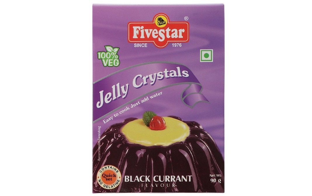 Five Star Jelly Crystals, Black Currant Flavour   Box  90 grams
